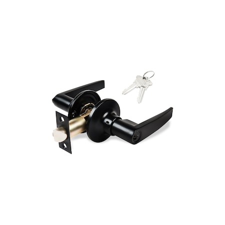 Premier Lock Entry Door Lever Lock Set, Matte Black LEV11X
